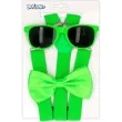 zestaw imprezowy neon okulary muszka szelki zielony boland