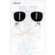 zestaw imprezowy okulary muszka szelki bialy boland