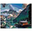 zestaw kreatywny do malowania po numerach gory przystan nad jeziorem obraz diy 50 x 40 cm