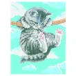 zestaw kreatywny do malowania po numerach kotek na drzewie obraz diy 30 x 40 cm