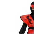 zestaw ninja shinobi maska kolnierz pasek czerwony kraszek 122 128 cm