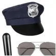 zestaw policjant czapka okulary odznaka palka boland