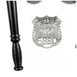 zestaw policjant czapka okulary odznaka palka boland
