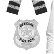 zestaw policjant okulary odznaka pagony boland