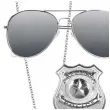 zestaw policjant okulary wisiorek odznaka boland