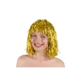 zlota peruka na karnawal i sylwestra dodatek do stroju na nowy rok bob blyszczaca cosplay