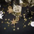 znaczniki na kieliszki happy new year zegary i gwiazdki partydeco 6 szt